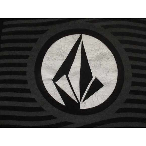 Volcom Mens Black T-Shirt With Graphic Print Stripe Logo Large Skater - Picture 6 of 7